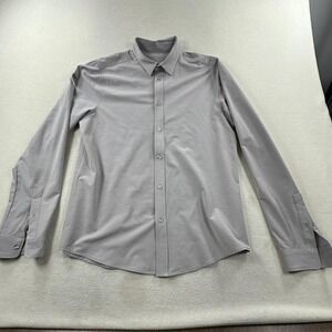 Vuori Shirt Mens Large Gray Long Sleeve Button Down Performance Stretch Casual